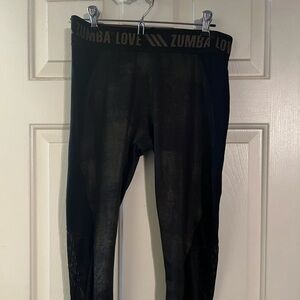 ZUMBA black pants with gold accent size lovely